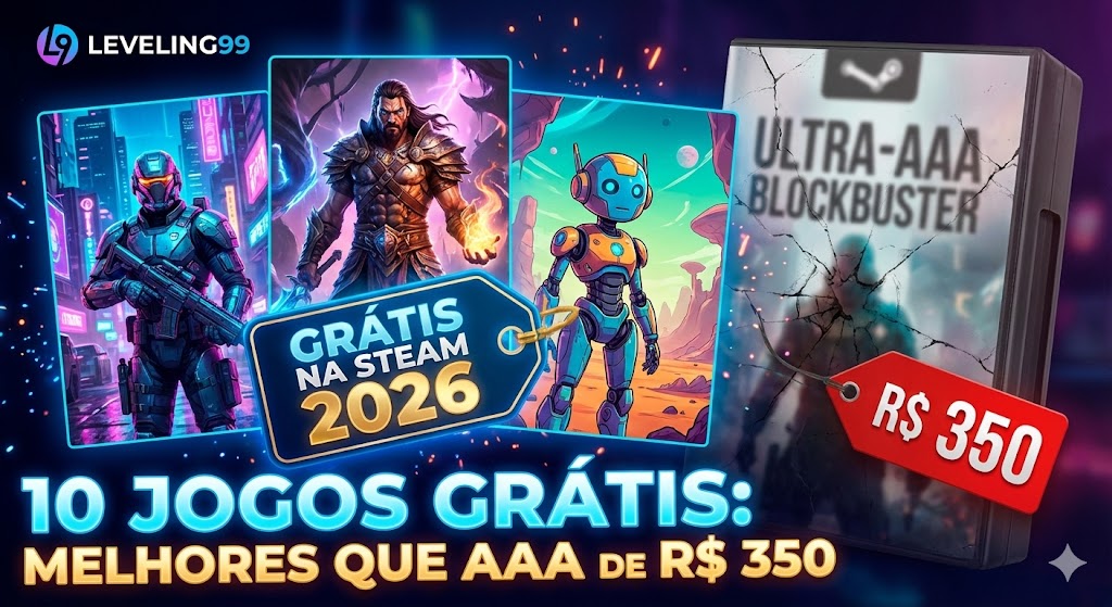 10 Jogos Grátis na Steam em 2026: Melhores que Muito AAA de R$ 350